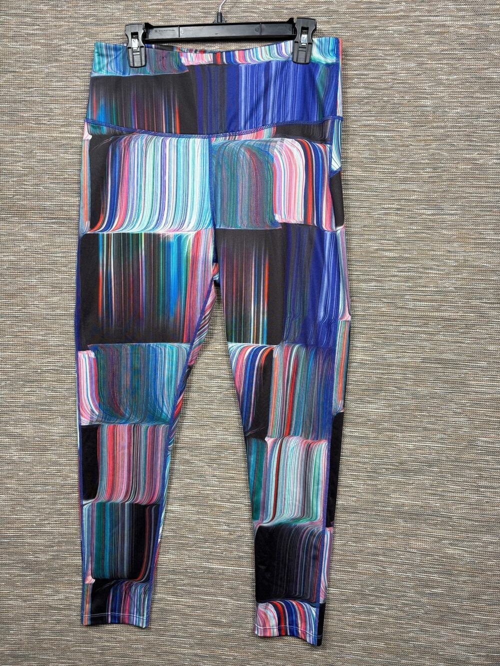 Everlast Leggings Womens Large Multicolor Ankle Stripe Gym Yoga Pants Athletic